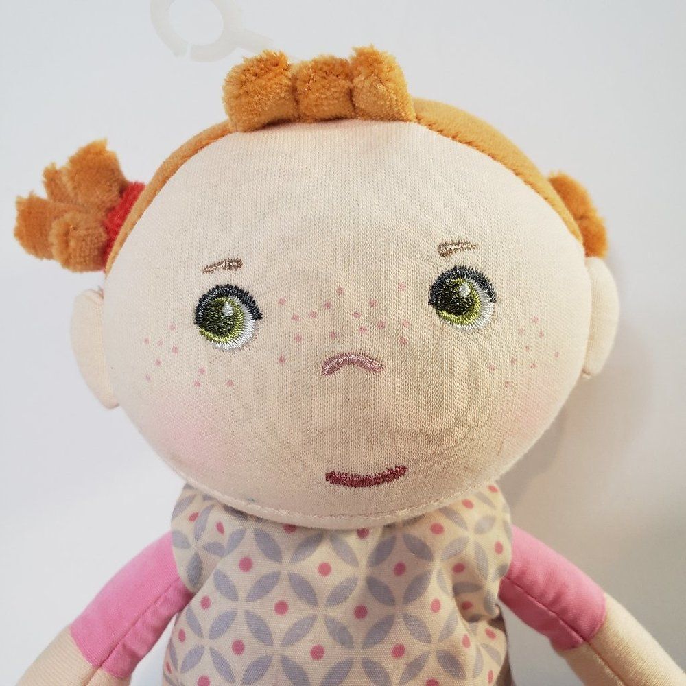 Cute HABA Cloth Red Hair Doll Green Eyes Cloth Rag Doll Soft 9" Roya